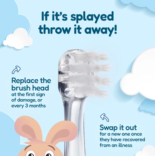 Brush-Baby BabySonic Aufsteckbürsten – 2 Stück – 0–18 Monate – Ersatz-Aufsteckbürsten mit LED