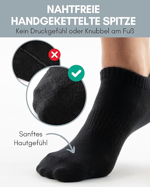 Heroism 10 Paar Premium-Trainersocken Damen & Herren - Kurze Unisex-Socken aus gekämmter Baumwolle - Bequemer Bund, keine kneifenden Nähte - Größe 39-42