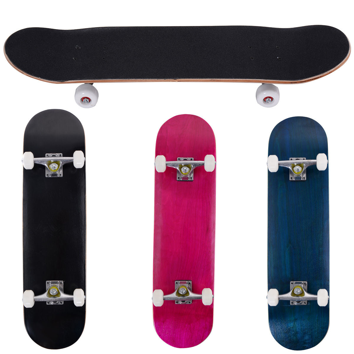 Küste Skateboard Komplettboard Funboard Minicruiser Woodboard Longboard 20x79cm Schwarz