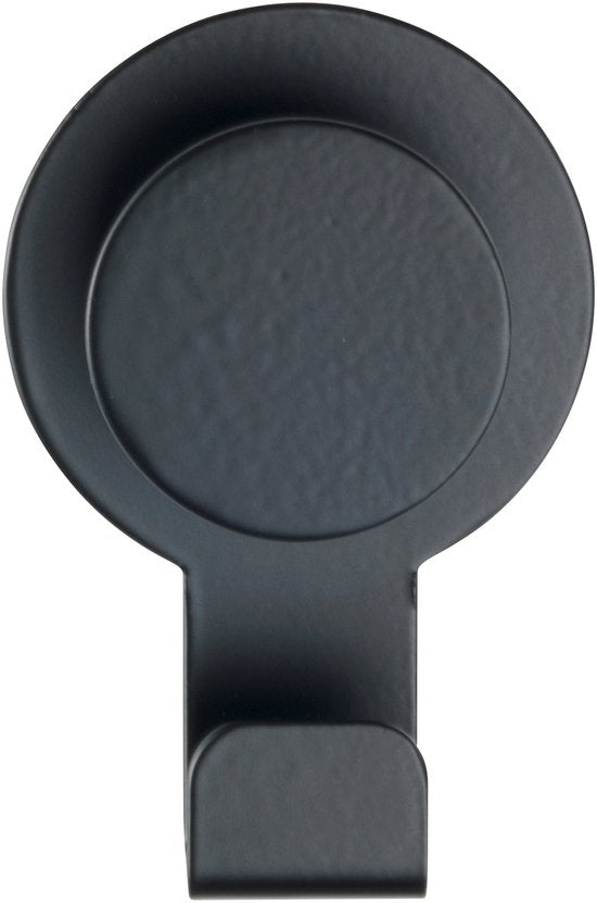 WENKO Handtuchhalter Blandas Edelstahl mattschwarz – Wandhaken – Selbstklebender Handtuchhaken