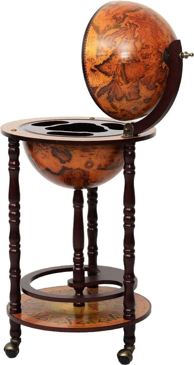 Costway - Weinregal - Globe Bar - Weinbar - Globe Bar - âŒ€ 45 cm - Braun