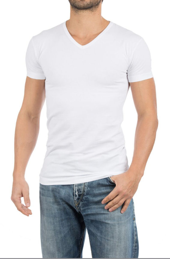 Alan Red - S - Oklahoma-T-Shirts - 4er-Pack - V-Ausschnitt Stretch - Navy