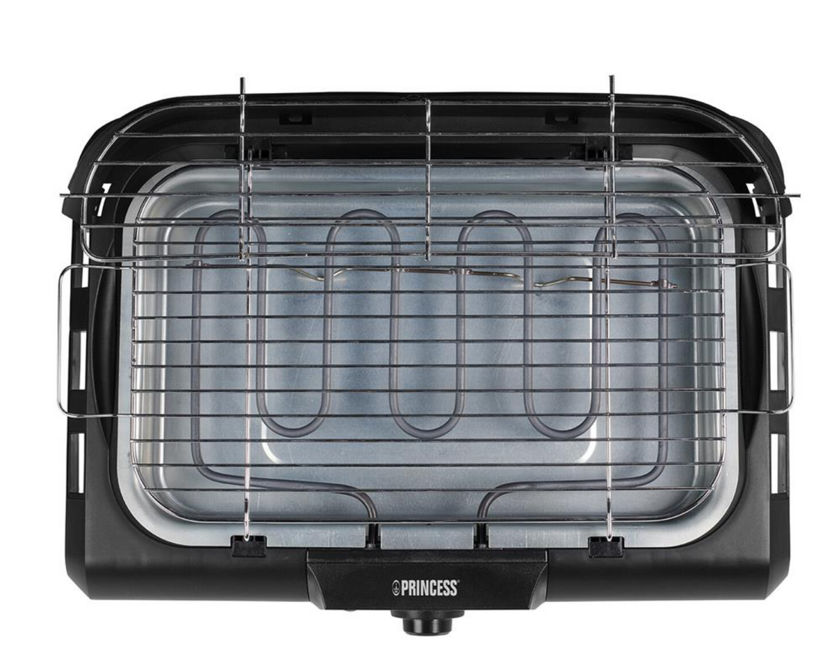 Princess Elektrogrill mit Seitentischen – 2200 W – 40 x 24,5 cm – Schwarz