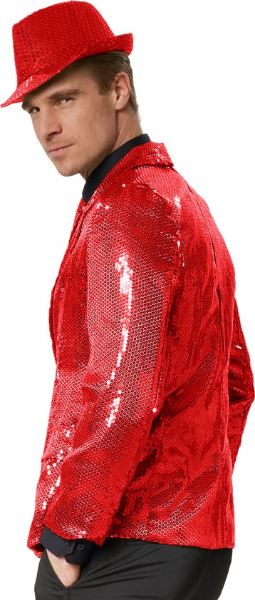 dressforfun – Paillettenjacke für Herren, rot, Größe L – Kostüme, Halloween, Verkleidung, Partykleidung, Karnevalskleidung, Karneval, Festkleidung, Partykleidung – 303948
