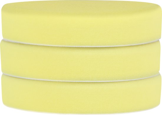 VONROC Polierscheiben/Polierschwämme für Poliermaschinen - 125mm, 3 Stück - Gelb