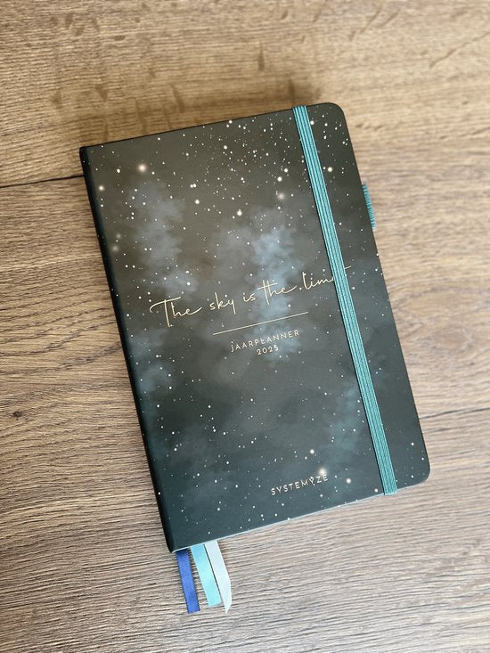 Systemyze Agenda 2025 Erwachsene - Planer - Journal - Organizer - Stickerblätter inklusive - A5 Format - Blaugrau