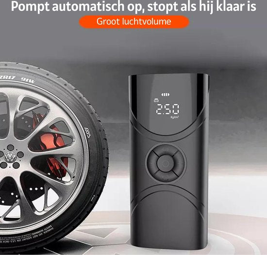 Tragbarer Luftkompressor - elektrische Fahrradpumpe - Reifenpumpe für Auto, Motorrad, Fahrrad, Ball, Luftbett - Leistungsstark: 6.000 mAh