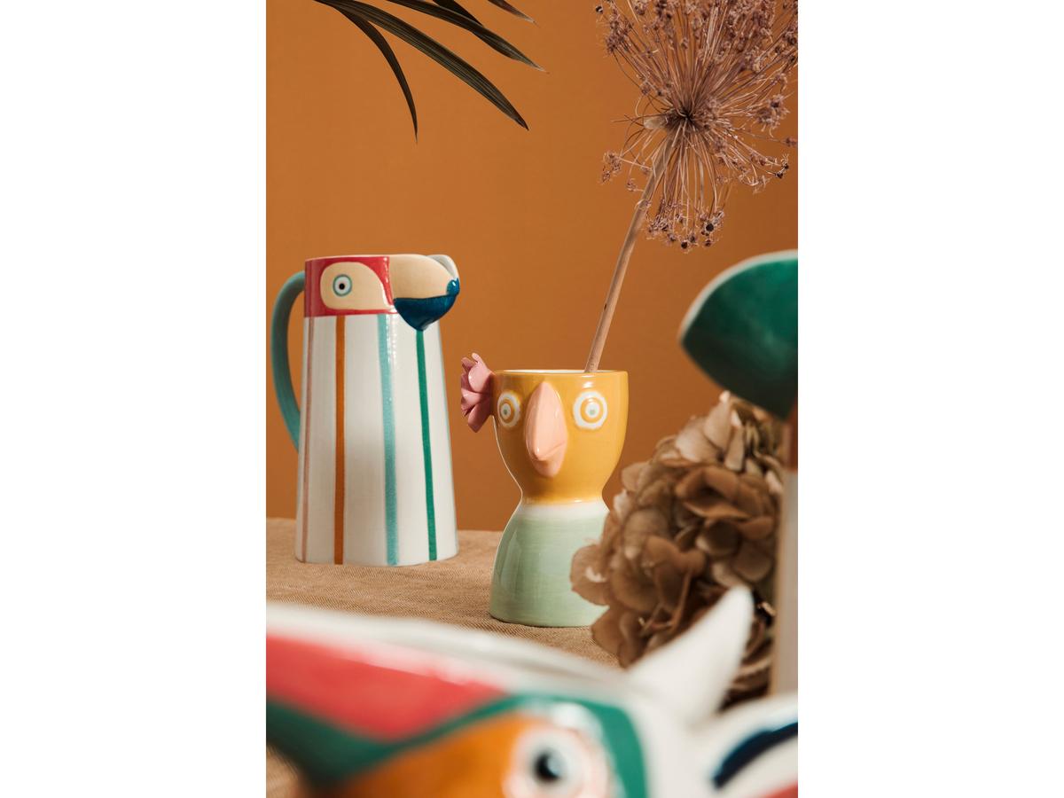 Bizzotto Wiki Low Rounded Birdie Vase – Runde Form – 13 cm – Naturfarben