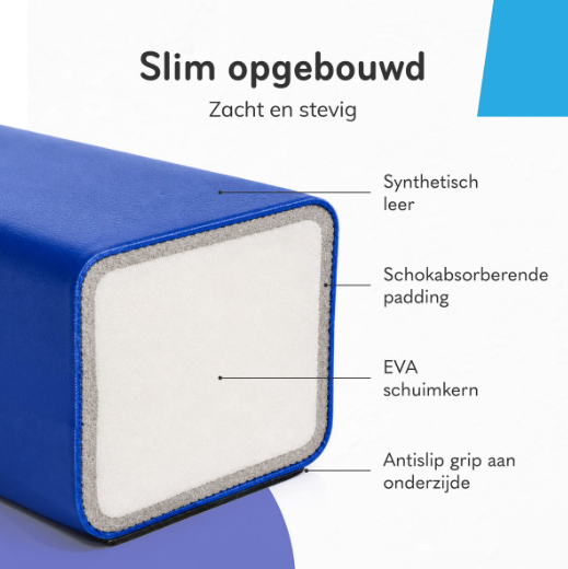 ProSkill Klappbarer Turnbalken – Blau – 210 x 10 x 10 cm – Schwebebalken, Kunstleder