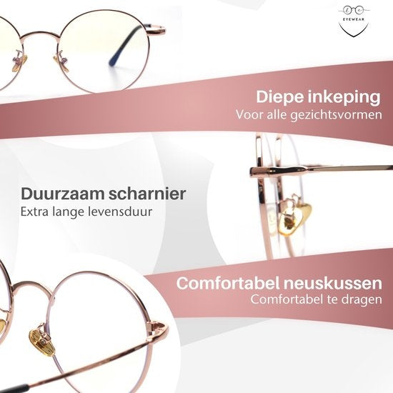 LC Eyewear Computerbrille - Blaulichtbrille - Blaulichtbrille - Displaybrille - Metall - Unisex - Rose Gold