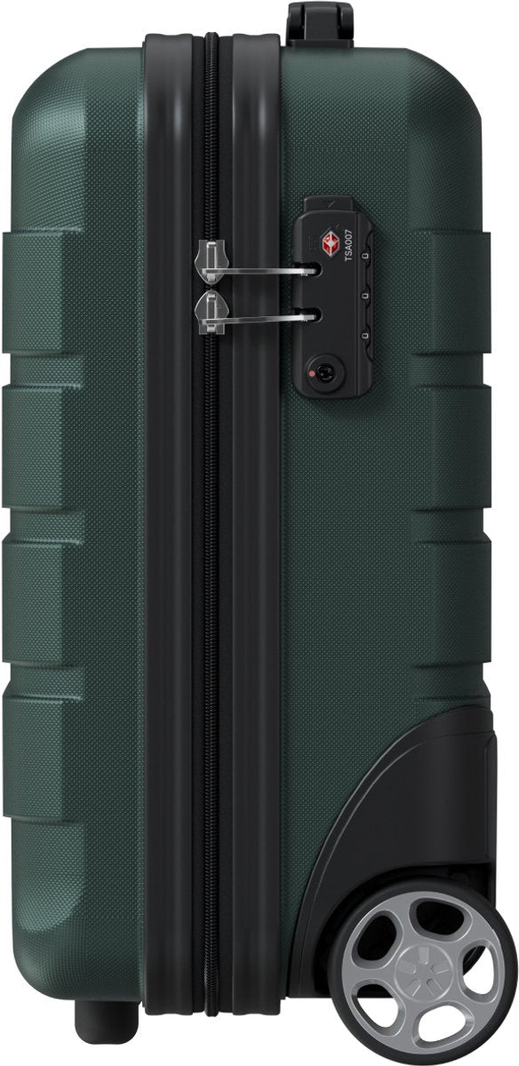 TRVLMORE Handgepäckkoffer für unter den Sitz – 40 x 30 x 20 cm – 24 l – TSA-Schloss – 2 Rollen – Dunkelgrün