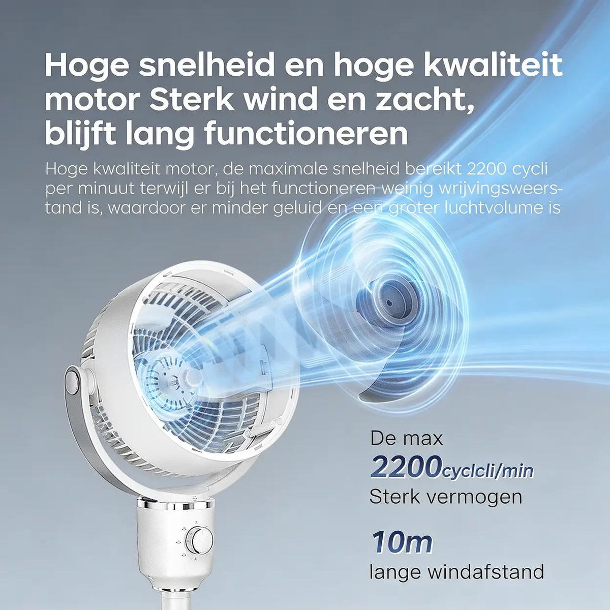 Airmate Luftzirkulationsventilator – Verstellbar 45–108 cm – 3 Flügel