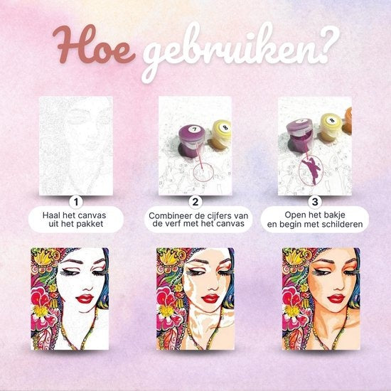 RubyeÂ® Malen nach Zahlen Erwachsene - Blumen in der Vase - Inklusive Farbe und Pinsel - Leinwand Malerei Leinwand - Farbe nach Zahlen - 40x50cm