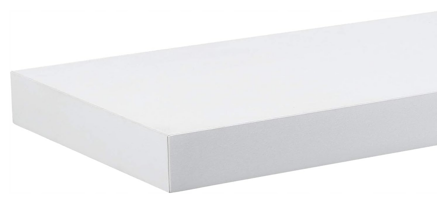 Esituro White Schwebendes Wandregal MDF Gloss White 30 x 23 x 3,8 cm - Modernes Wandregal