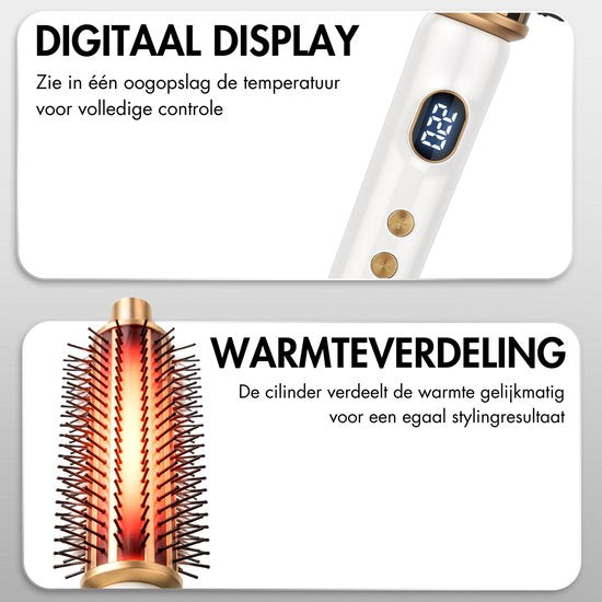 Sansbeauté® Blowout 3-in-1-Thermobürste 38 mm - Keramik-Wärmebürste - Multistyler - Airstyler - Lockenbürste - Haarbürste - Glättbürste - Wärmebürste - Volumen und Locken - Drehbares Kabel