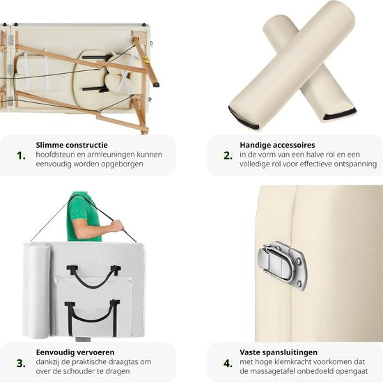 tectake - Massageliege Behandlungsliege - 7,5 cm hohe Matratze + Rollenkissen und Tragetasche - Behandlungsliege - inkl. Aufbewahrungstasche - faltbar