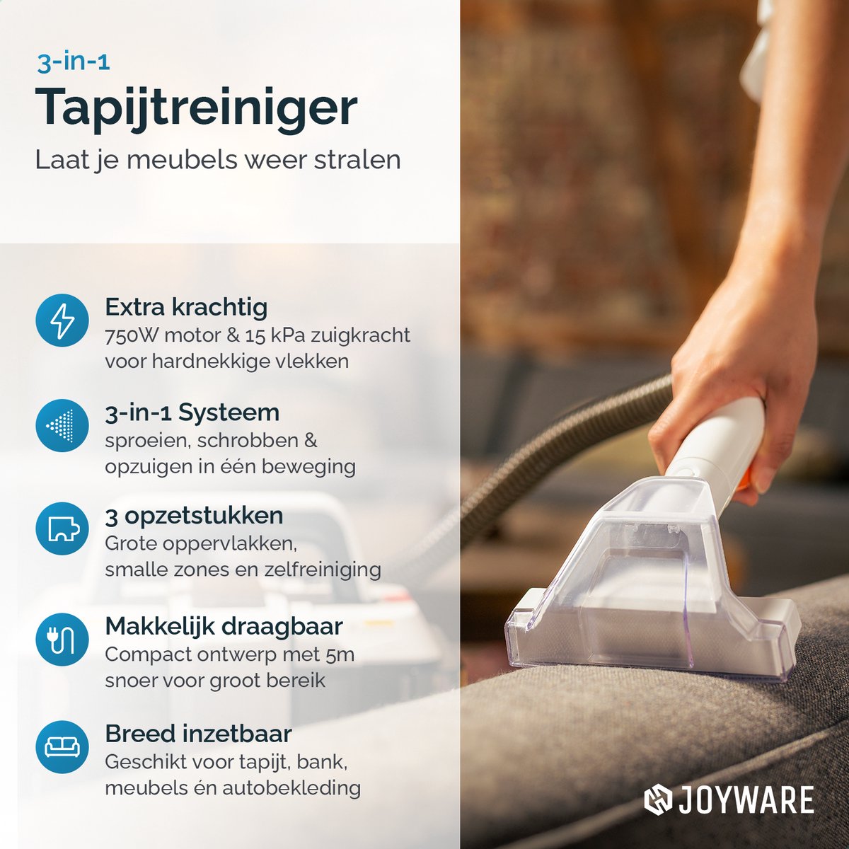 Joyware Fleckenentferner – 750 W – tragbar – 3-teilig