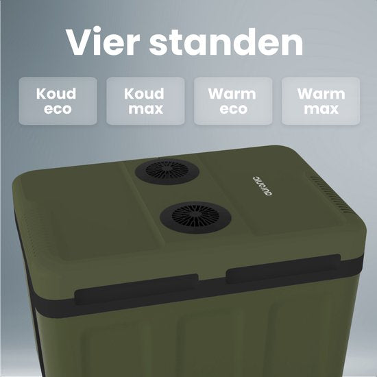 Auronic Coolbox Electric 12V und 230V - 40L - Auto - Camping Kühlschrank - Kühlung und Heizung - Frigobox - Grün