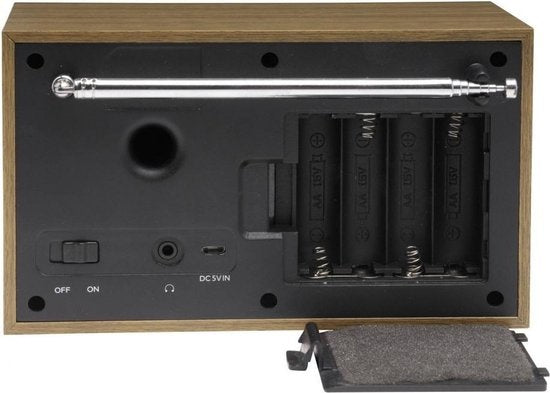 Denver DAB Radio - Retro-Radio - Küchenradio - Tragbares Radio - Batterien & Netz - DAB46 - Darkgrey