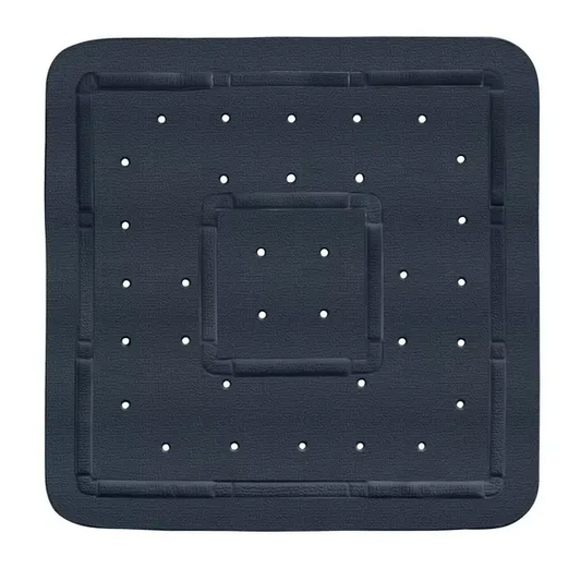 WENKO Florida rutschfeste Duschmatte 55 x 55 cm – Anthrazit – Gummi – Mit Saugnäpfen