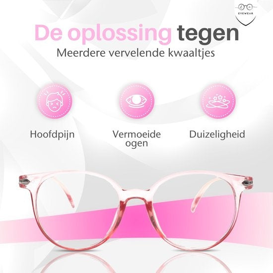 LC Eyewear Computerbrille - Blaulichtbrille - Displaybrille - Unisex - Transparent Pink