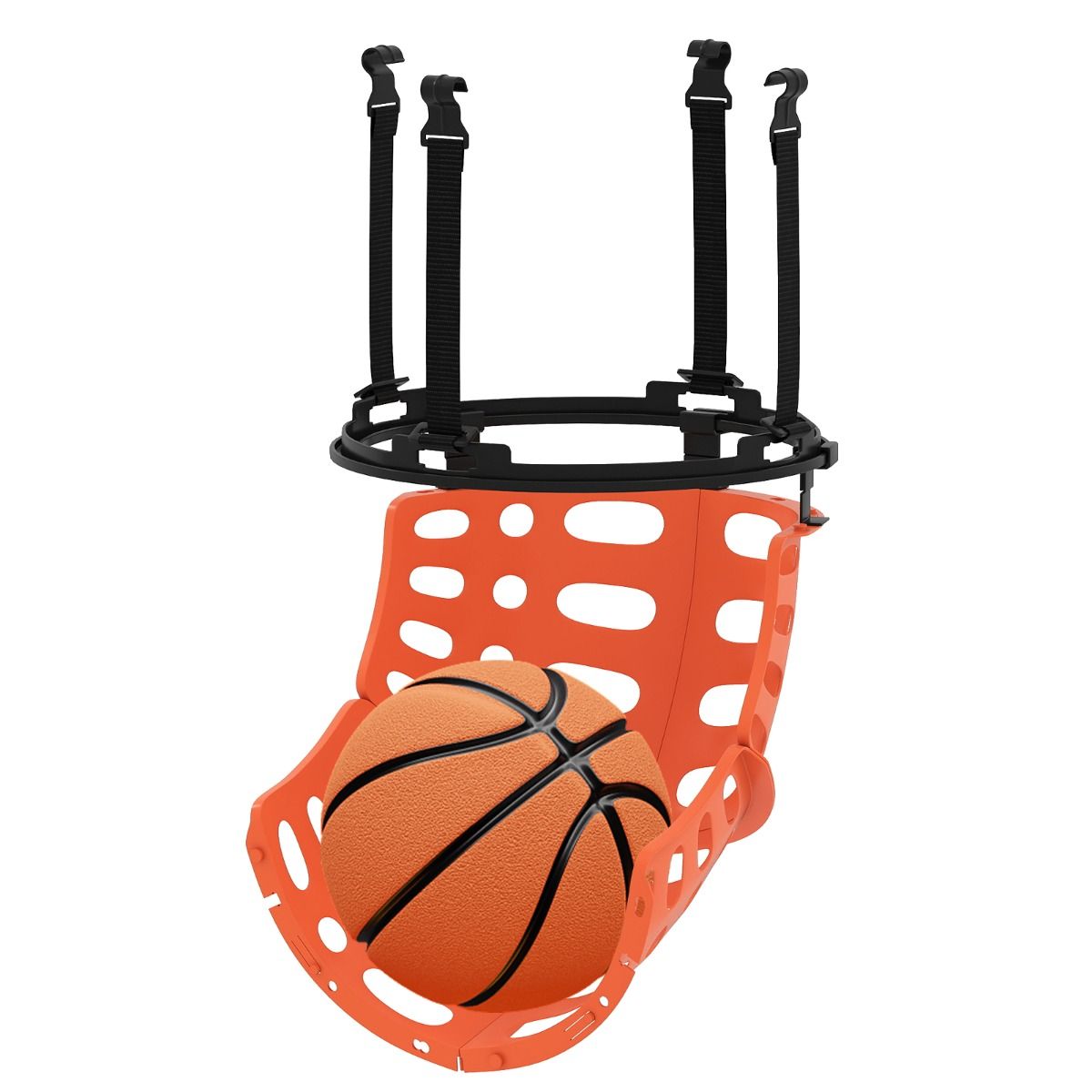 Coast Basketball-Rebounder – um 360 Grad drehbar – einstellbare Rückprallkraft – schwarz und orange