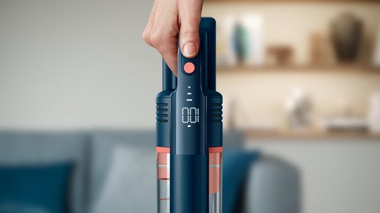 Philips Stabstaubsauger mit Wischfunktion XC5141/01 Aqua - Kabellos und beutellos - Saugdüse mit LED-Leuchten - Staubbuster - Akkulaufzeit bis zu 60 Minuten - Leicht - Blau