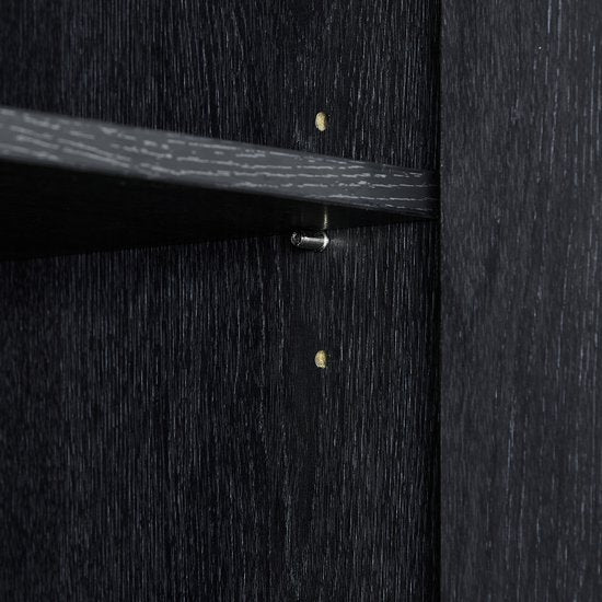 O'DADDYÂ® Nachttische industrial - Beistelltisch - Nachttisch mit Tür und Einlegeböden - 40 x 40 x 60 cm - schwarz/dunkelgrau