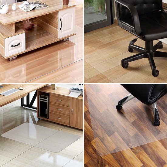 Bodenschutzmatte für Bürostühle - PVC - schallabsorbierend - für harte Böden - 120 x 90 cm - Transparent