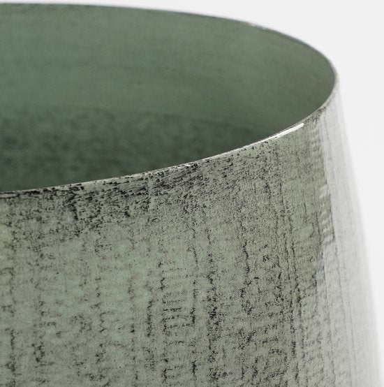 Mica Decorations Benson Blumentopf - H27 x Ø32 cm - Metall - Hellgrau