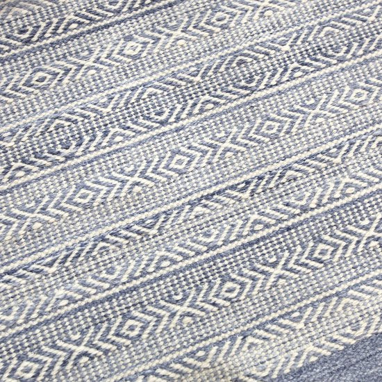 AXI Rhodos Outdoor-Teppich – Rechteckig – 200 x 290 cm – Blau – Geometrisches Muster – Outdoor-Teppich – Wetter- und UV-beständig – Flachgewebt – Gartenteppich – Für drinnen und draußen – Handgewebt