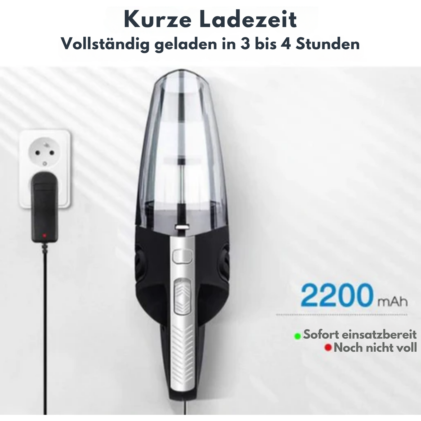 VAIVE Turbo-7 Krümelsauger Cordless - Inkl. Zubehör - Schwarz / Grau