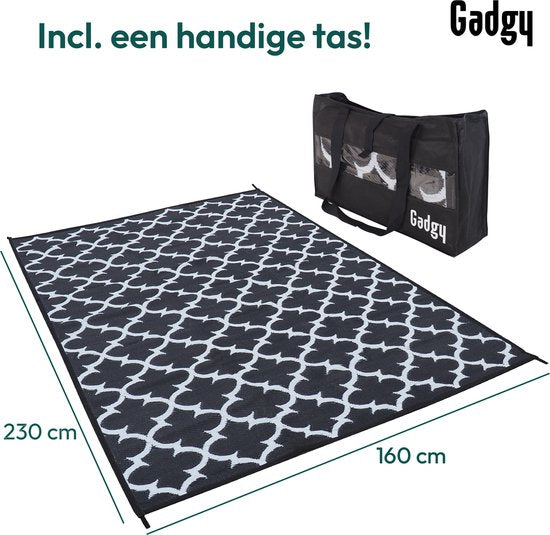Gadgy Outdoor-Teppichboden - 230x160 cm - Camping-Teppich - Picknick-Teppich - Garten-Teppich - Outdoor-Teppich