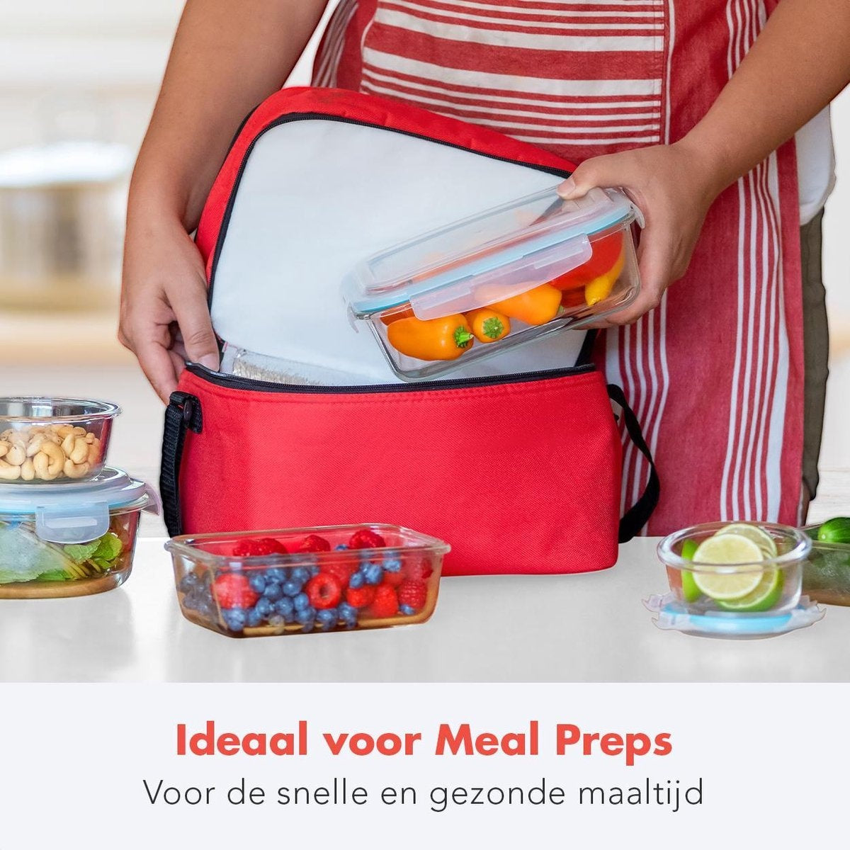 KitchenBrothers Mahlzeit Vorbereitung Tabletts - Frische Tray Set - luftdicht - BPA frei - Glas - 9 Stück