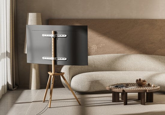 VDD TV-Ständer - Bodenständer - Studio-Stativ - Staffelei Design - bis zu 65 Zoll - Braun
