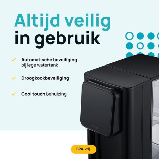 MOA Heißwasserspender - Wasserkocher - Temperatureinstellung - Mengeneinstellung - Digitalanzeige - abnehmbarer Wassertank - 3 Liter - Schwarz- HWD30B