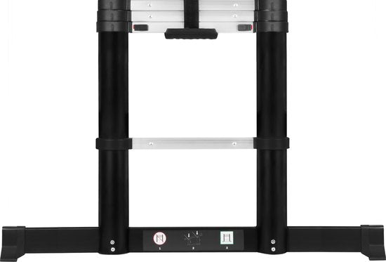 VONROC PRO Teleskopleiter - 3,8m - mit Soft-Close & Quertraverse - Sicher & stabil