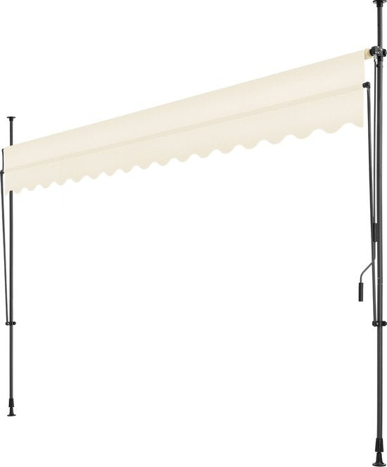 tectake - Klemmmarkise - Sonnenschirm - Verstellbar - Klemmmarkise - Sonnenschirm Balkon - 400 x 180 cm - beige - Sonnenschirm