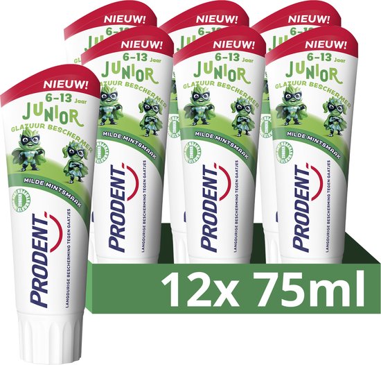 Prodent – Zahnpasta – Junior 6+ – Zahnschmelzschutz – 12 x 75 ml – Vorteilspackung