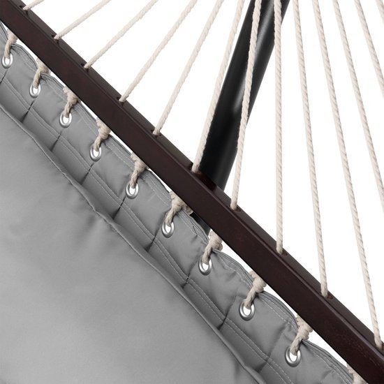 Juskys Hängematte Cata - Hellgrau - inkl. Gestell und Kissen