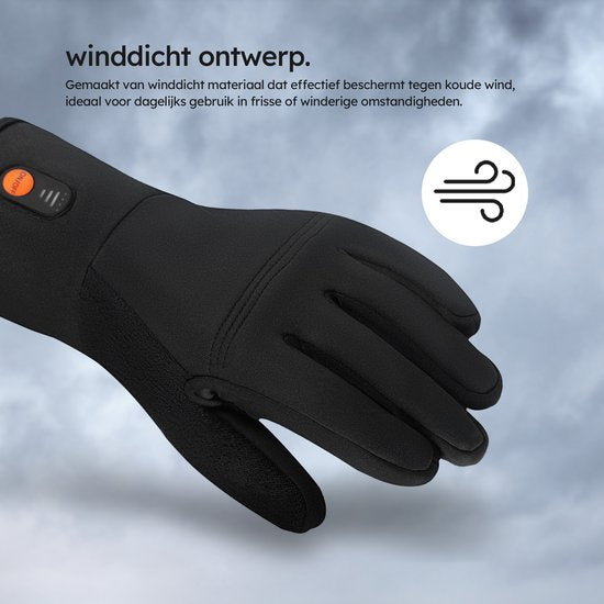 Beheizte Handschuhe - Light L - 3 Einstellungen - Elektrische Handschuhe - Wasser- und winddicht - Wiederaufladbare beheizte Handschuhe - Schwarz - Saaf Comfort