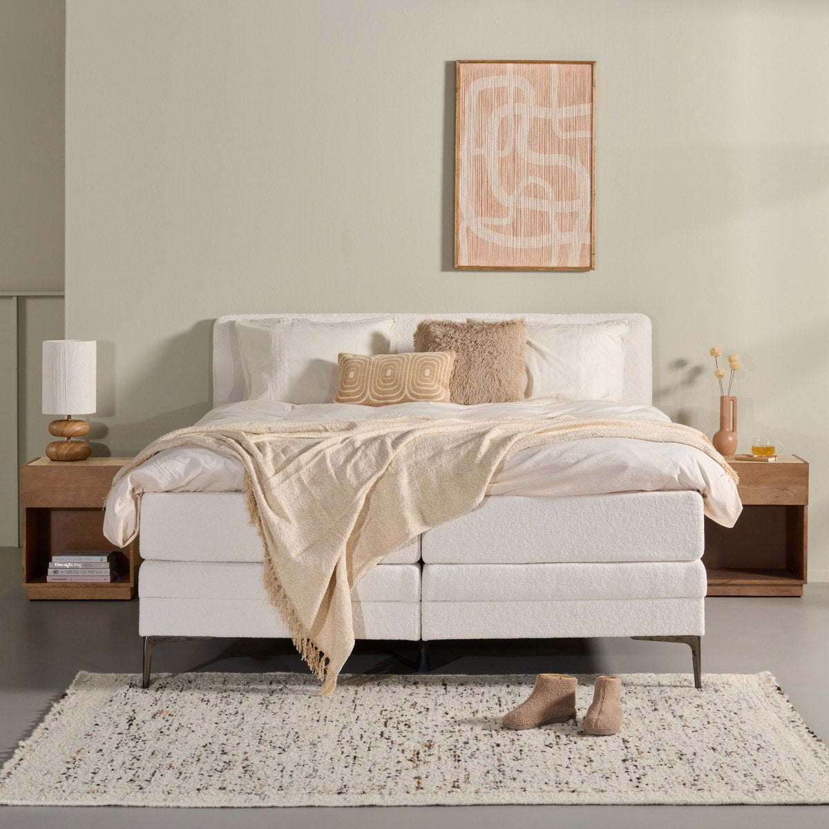 Licht & Wohnen Tischleuchte Danialo - Natur - Ø22cm - Modern