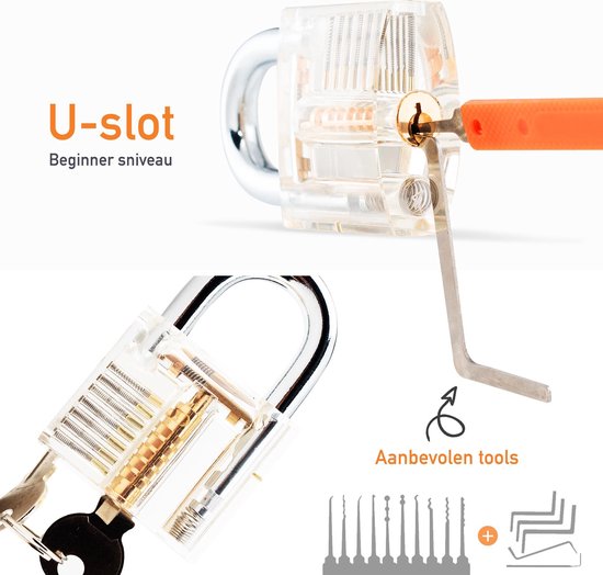 Happy Goods Lockpick Set - 32-teilig - Survival Kit - Anfänger & Profi - 3x Übung Schloss - orange