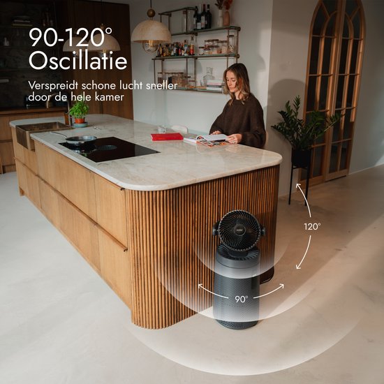 Bloomfold Ventilator und Luftreiniger Cyclone – H13-HEPA-Filter & UVC-Licht – 400 m³/h CADR – Luftreiniger – Medizinische Filterklasse gegen Pollen und Feinstaub