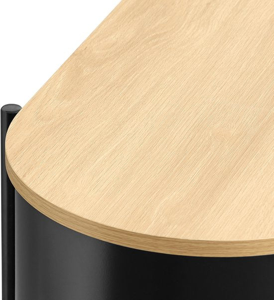 SoBuy Eingangskonsole mit Ablage, multifunktionales Flurmöbel, modernes Industriedesign, Möbel aus Holz und schwarz, 110x39x76cm FSB102-SCH