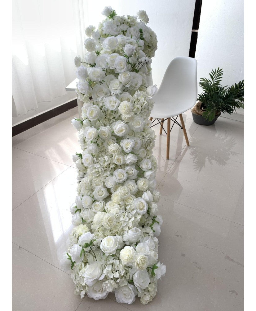 Passiondecor Tischläufer Lea – Weiß – 200 x 55 cm – Nicht in Kombination mit weißen Tischblumen