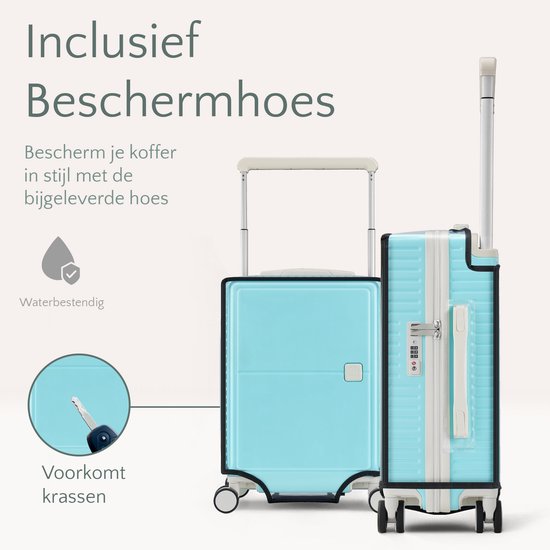 Skycases City Walker - 3-teiliges Kofferset | Leicht & Langlebig | 20, 24 & 28 Zoll | 360° Spinner-Räder | TSA-Schloss | Inklusive Schutzhüllen - Tiffany Blau