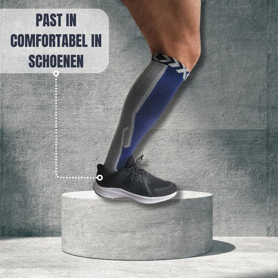 Sandside Support Socks - Kompressionssocken - Laufsocken - Premium Active - Dunkelblau - Größe 36-40 S/M -2 Paar