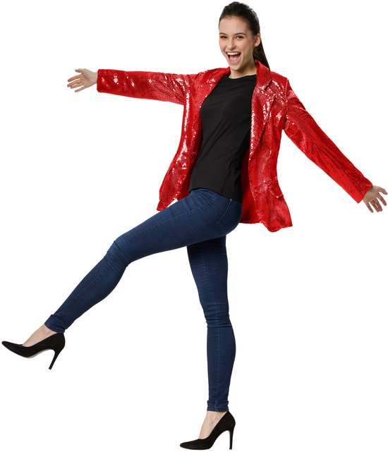 Dressforfun Faschingskostüm Paillettenmantel Rot – Damen – Größe XXL