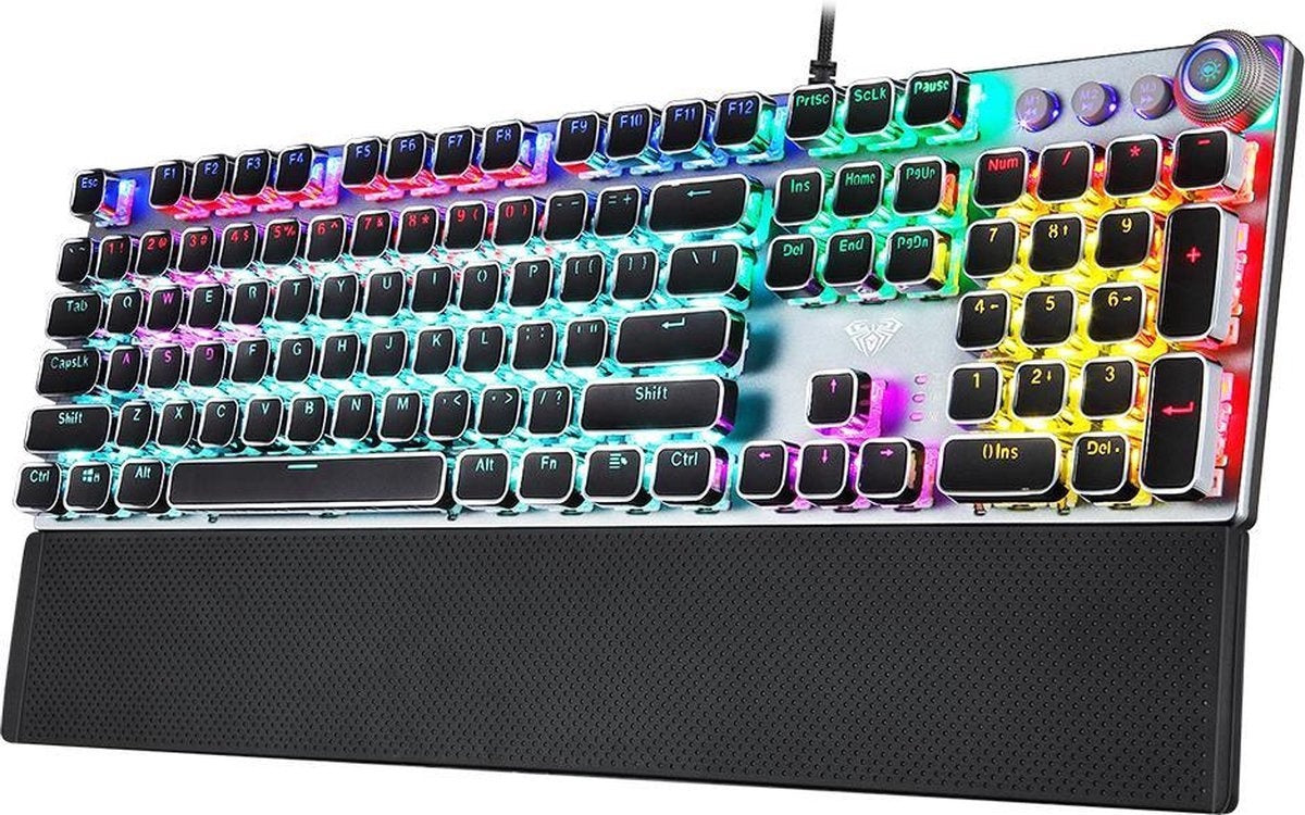 AULA F2058 RGB Punk Gaming mechanische Tastatur - QWERTY - blauer Schalter